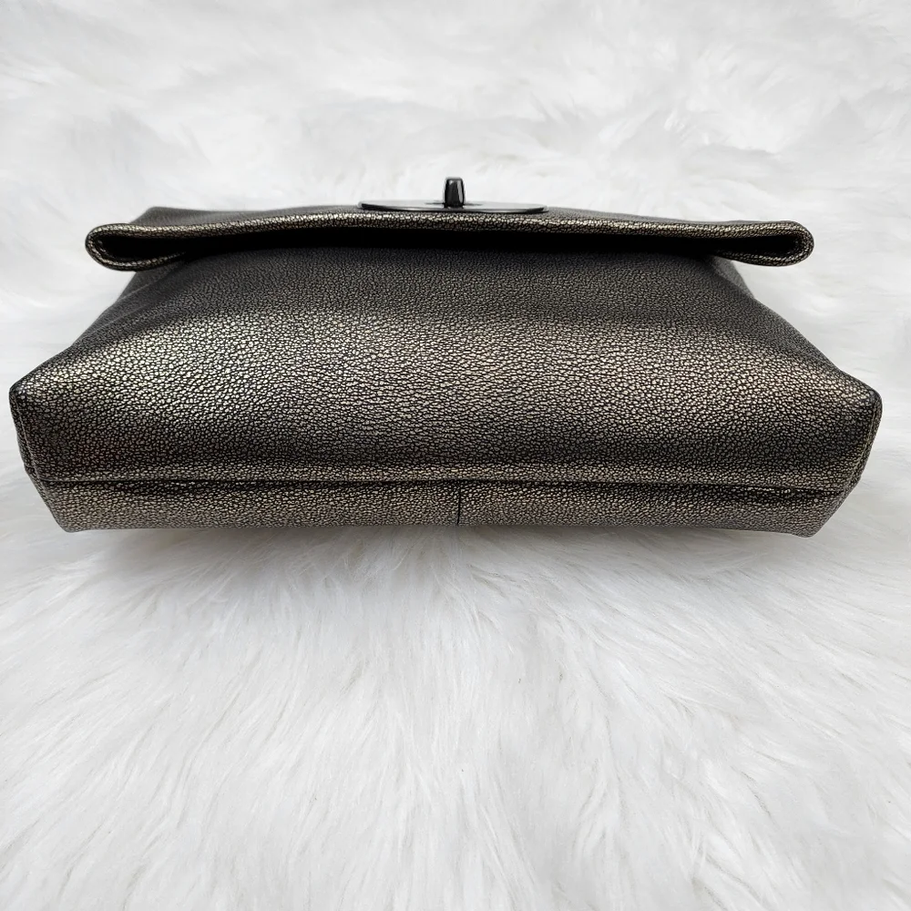 Coach Metallic Leather Turnlock Clutch Shoulder Bag - Picture 4 of 13